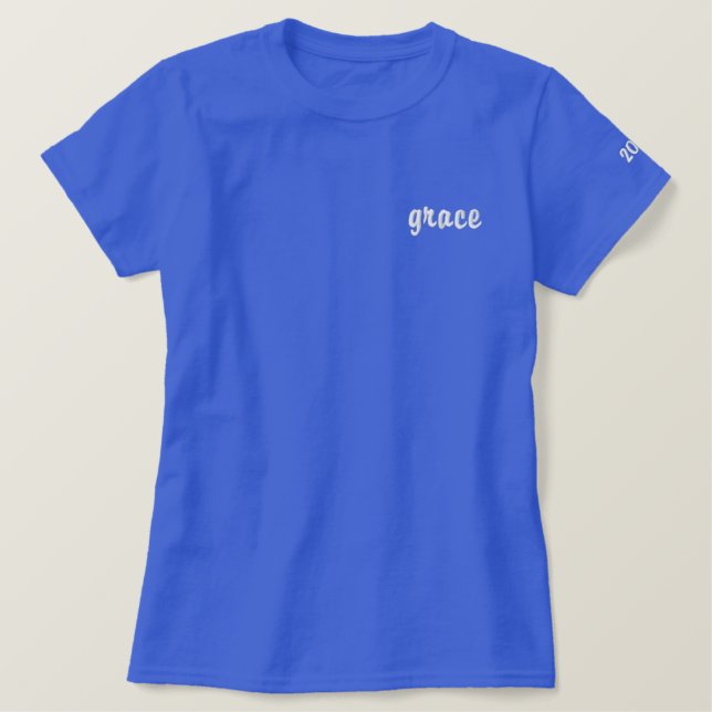 Women's Personalized Grace Embroidered T-Shirt (Design Front)