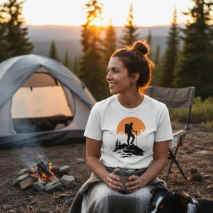 Womens Personalized Happy Camper Hiking T-Shirt