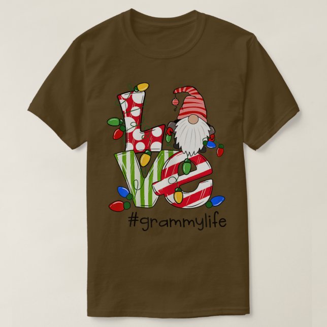Womens Personalized Love Grammylife Candy Gnome Ch T-Shirt (Design Front)