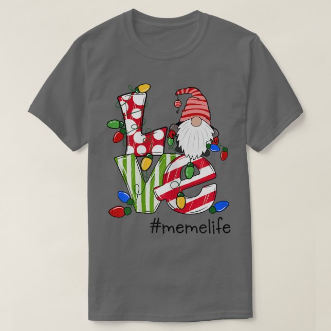 Womens Personalized Love Memelife Candy Gnome Chri T-Shirt (Design Front)