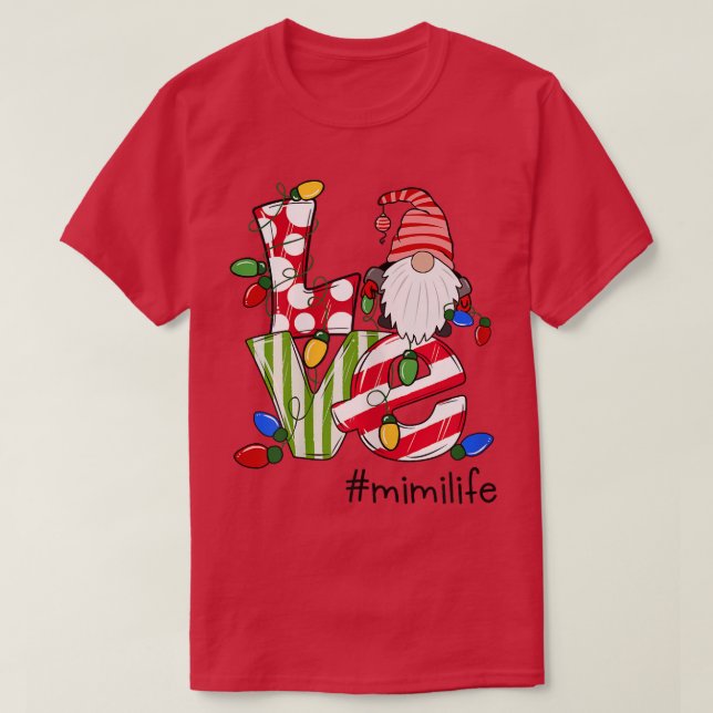 Womens Personalized Love Mimilife Candy Gnome Chri T-Shirt (Design Front)