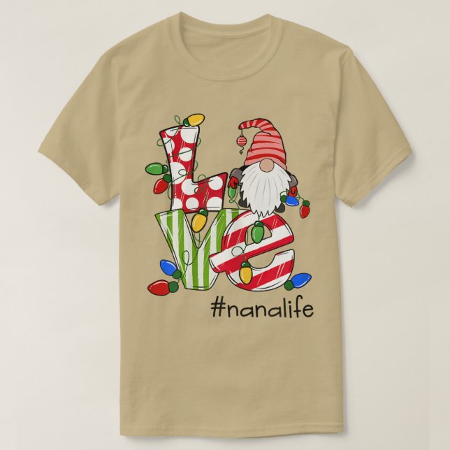 Womens Personalized Love Nanalife Candy Gnome Chri T-Shirt (Design Front)