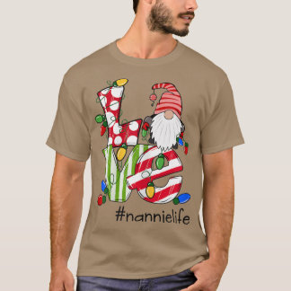 Womens Personalized Love Nannielife Candy Gnome Ch T-Shirt
