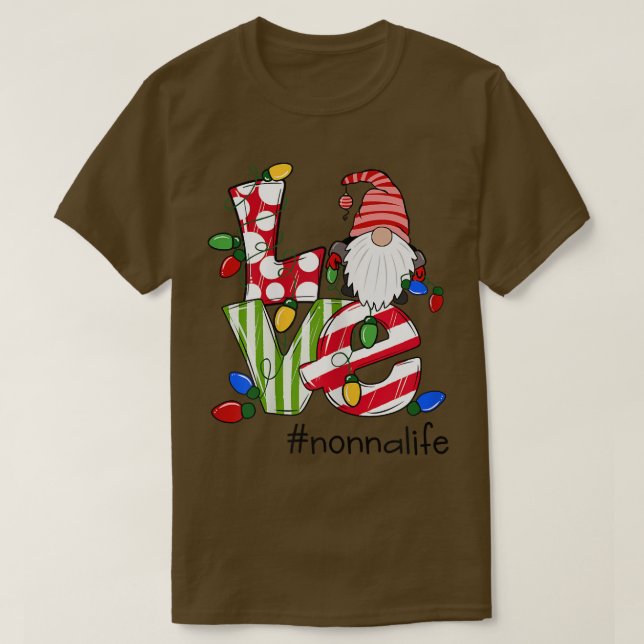 Womens Personalized Love Nonnalife Candy Gnome Chr T-Shirt (Design Front)