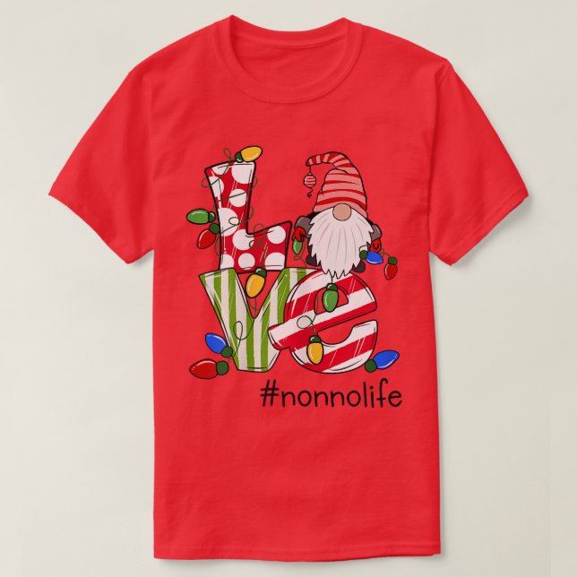 Womens Personalized Love Nonnolife Candy Gnome Chr T-Shirt (Design Front)