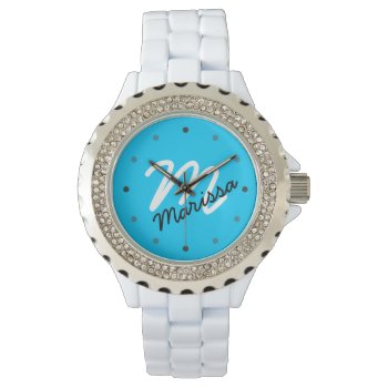 Women's Personalized Monogram Sporty Watch by coolcustomwatches at Zazzle