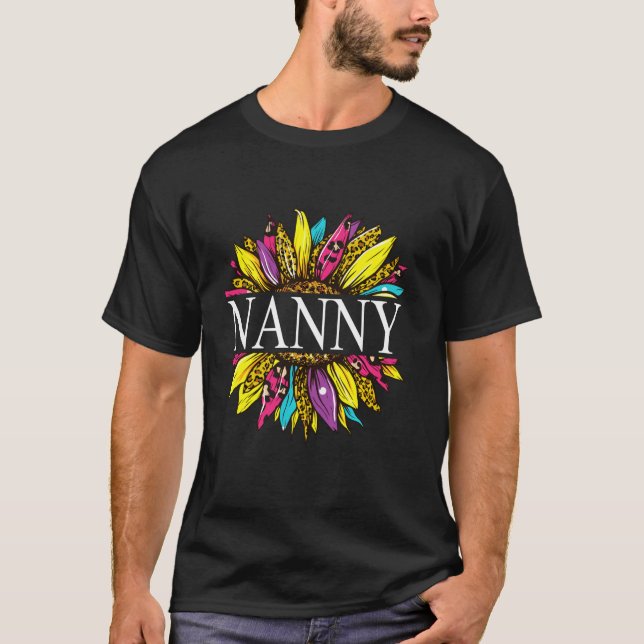 Womens Personalized Nanny Sunflower Grandma T-Shirt (Front)