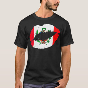Womens Peru Lips Kiss Peruvian Flag Pride Sports S T-Shirt