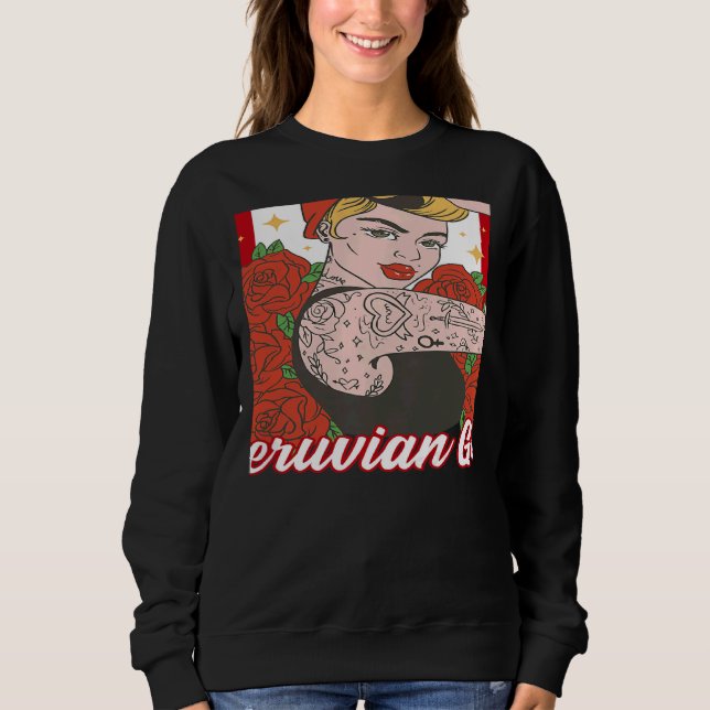 Womens Peruvian Girl Peru Women 1 Sweatshirt (Front)