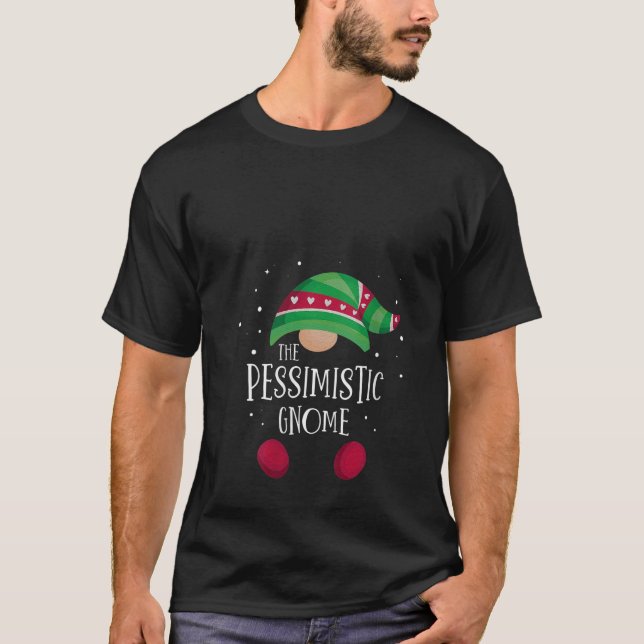 Womens Pessimistic Gnome Family Matching Christmas T-Shirt (Front)