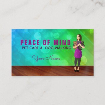 Women's Pets Care And Dog Walking Business Cards by MsRenny at Zazzle