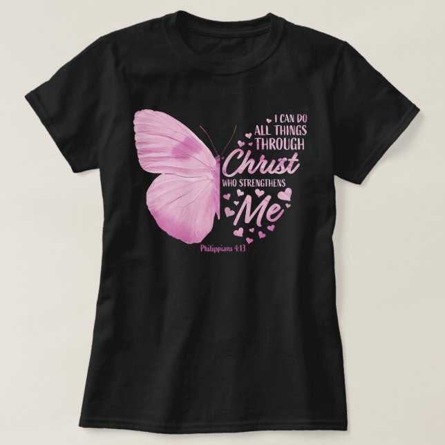 Womens Philippians 413 Christian Bible Verse Gifts T-Shirt (Design Front)