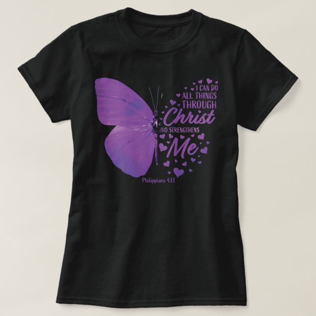 Womens Philippians 413 Christian Bible Verse Gifts T-Shirt (Design Front)