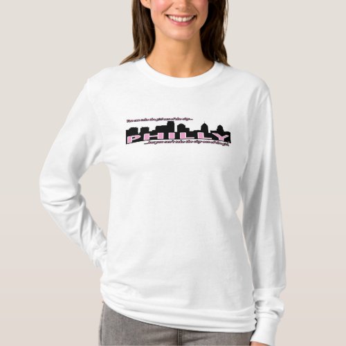 Womens Philly Girl out of the city LS T_shirt