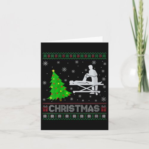 Womens Physical Therapist Xmas Tree Lighting Ugly  Card