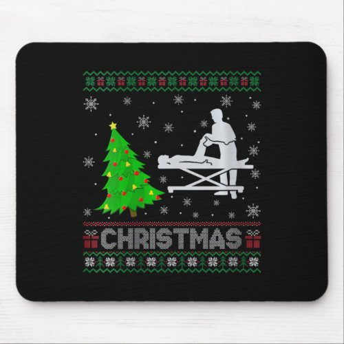 Womens Physical Therapist Xmas Tree Lighting Ugly  Mouse Pad