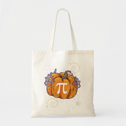 Womens Pi Day Pumpkin Pi Math Funny Teacher Hallow Tote Bag