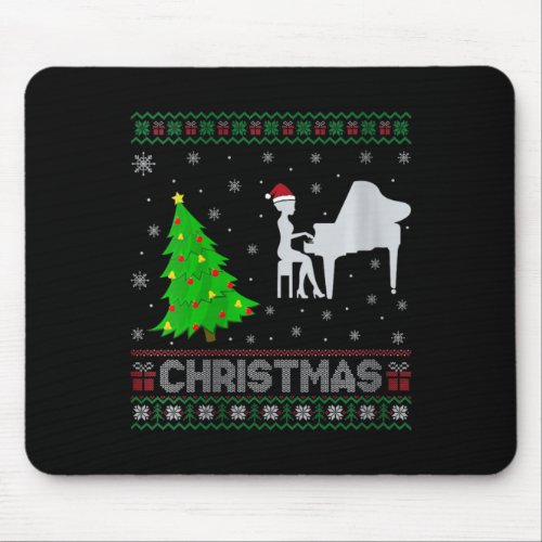 Womens Pianist Xmas Tree Lighting Ugly Christmas S Mouse Pad