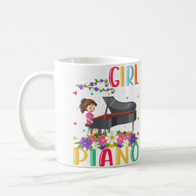 Womens Piano Music Lover Just A Girl Who Loves Pia Coffee Mug (Left)