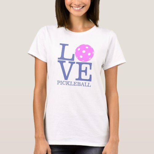 Womens Pickleball Double_Dry V_Neck T_shirt LOVE