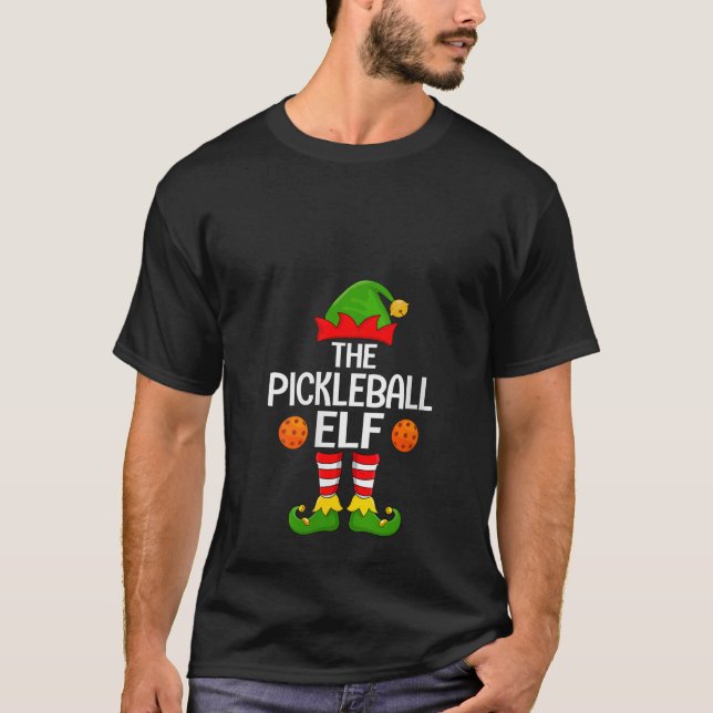 Womens Pickleball Elf Xmas Matching Family Elf Squ T-Shirt (Front)