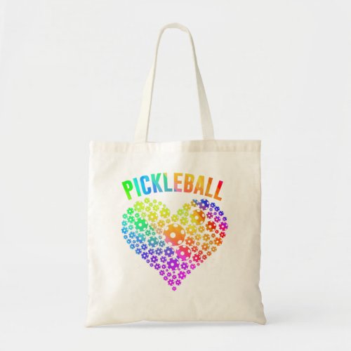 Womens Pickleball Heart _ Funny Colorful Paddle Sp Tote Bag