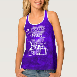 Womens Pickleball Paddle and Jesus Tank Top