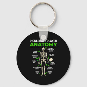 Womens pickleball player anatomy funny dink pickle keychain