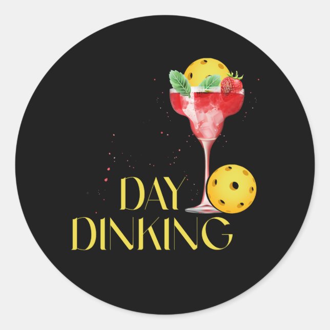 Womens Pickleball Player I Pickle Ball Day Dinking Classic Round Sticker (Front)
