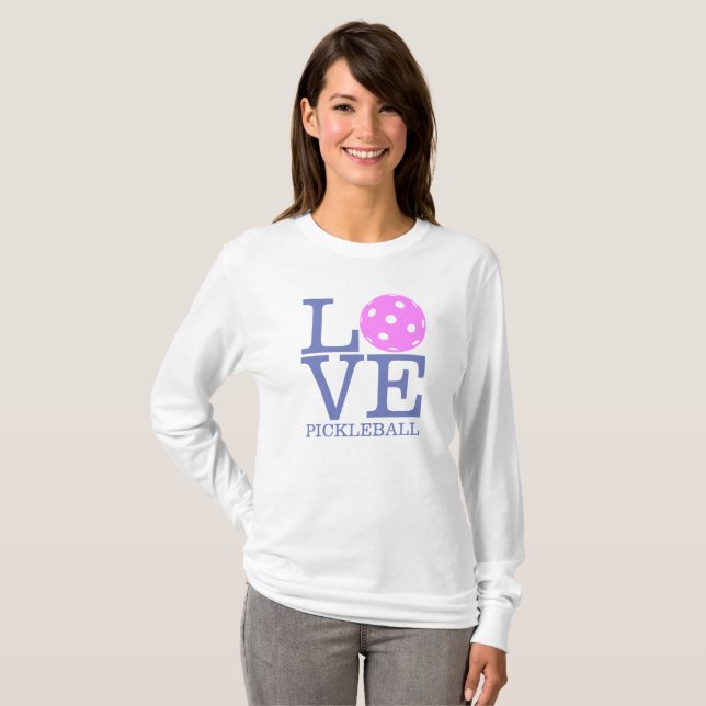 Women's Pickleball T-shirt Long Sleeve: "LOVE" (Front Full)