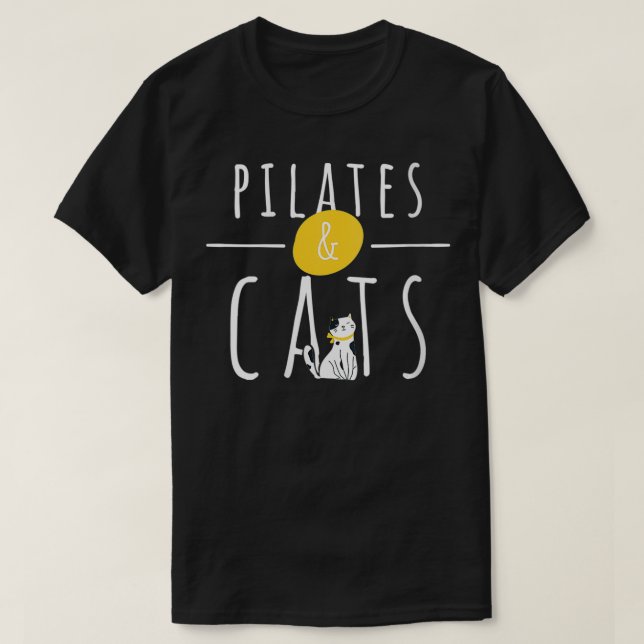 Womens Pilates And Cats Owner Lover Instructor Tea T-Shirt (Design Front)