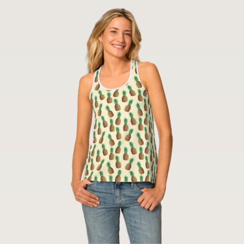Womens Pineapple Shirt Tropical Racerback Tank