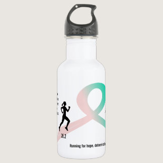 Women's Pink and Teal Marathon Runner Stainless Steel Water Bottle