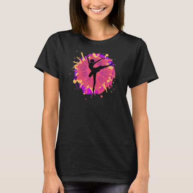Womens Pink Ballet Dancing Dance Motivational Pain T-Shirt (Front)