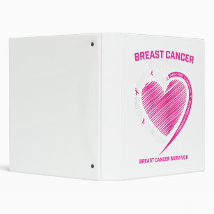 Womens Pink Breast Cancer Survivor Gifts Women Mom 3 Ring Binder