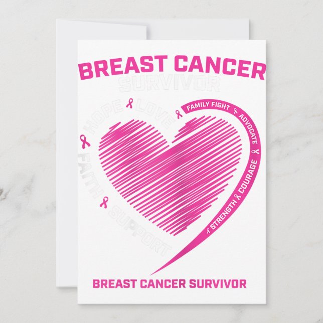 Womens Pink Breast Cancer Survivor Gifts Women Mom Announcement (Front)