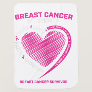 Womens Pink Breast Cancer Survivor Gifts Women Mom Baby Blanket