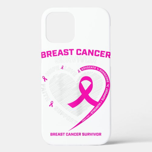 Womens Pink Breast Cancer Survivor Gifts Women Mom iPhone 12 Pro Case