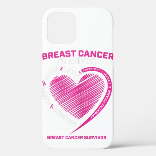 Womens Pink Breast Cancer Survivor Gifts Women Mom iPhone 12 Pro Case