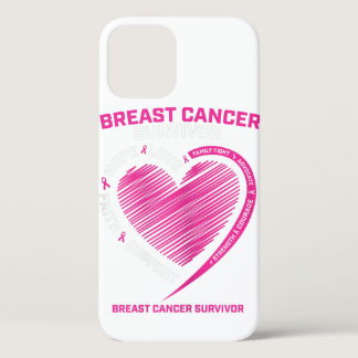 Womens Pink Breast Cancer Survivor Gifts Women Mom iPhone 12 Case