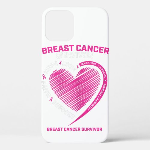 Womens Pink Breast Cancer Survivor Gifts Women Mom iPhone 12 Case