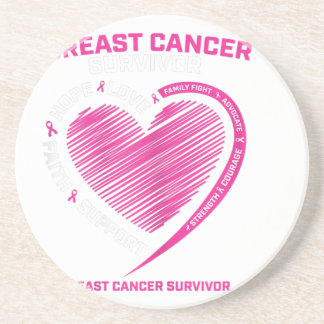 Womens Pink Breast Cancer Survivor Gifts Women Mom Coaster