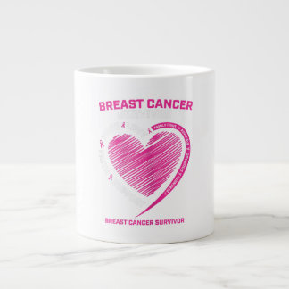 Womens Pink Breast Cancer Survivor Gifts Women Mom Giant Coffee Mug