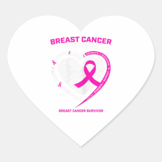 Womens Pink Breast Cancer Survivor Gifts Women Mom Heart Sticker