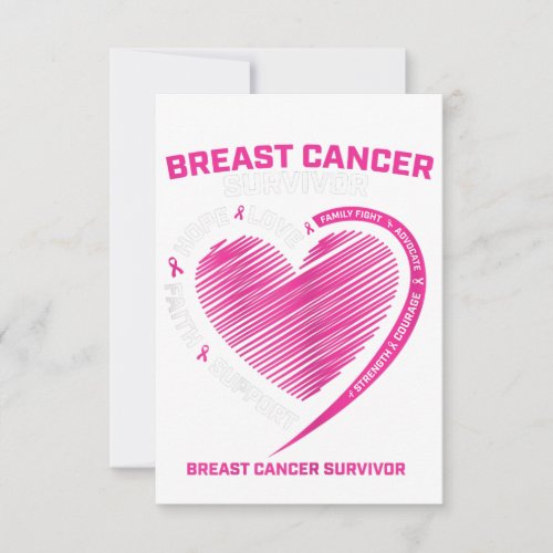 Womens Pink Breast Cancer Survivor Gifts Women Mom RSVP Card