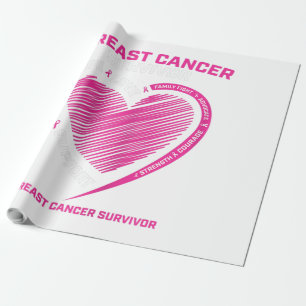 Womens Pink Breast Cancer Survivor Gifts Women Mom Wrapping Paper