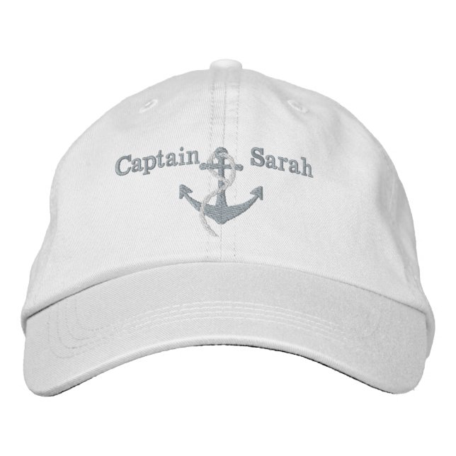 Women's Pink Captain Nautical Anchor Name Hat (Front)