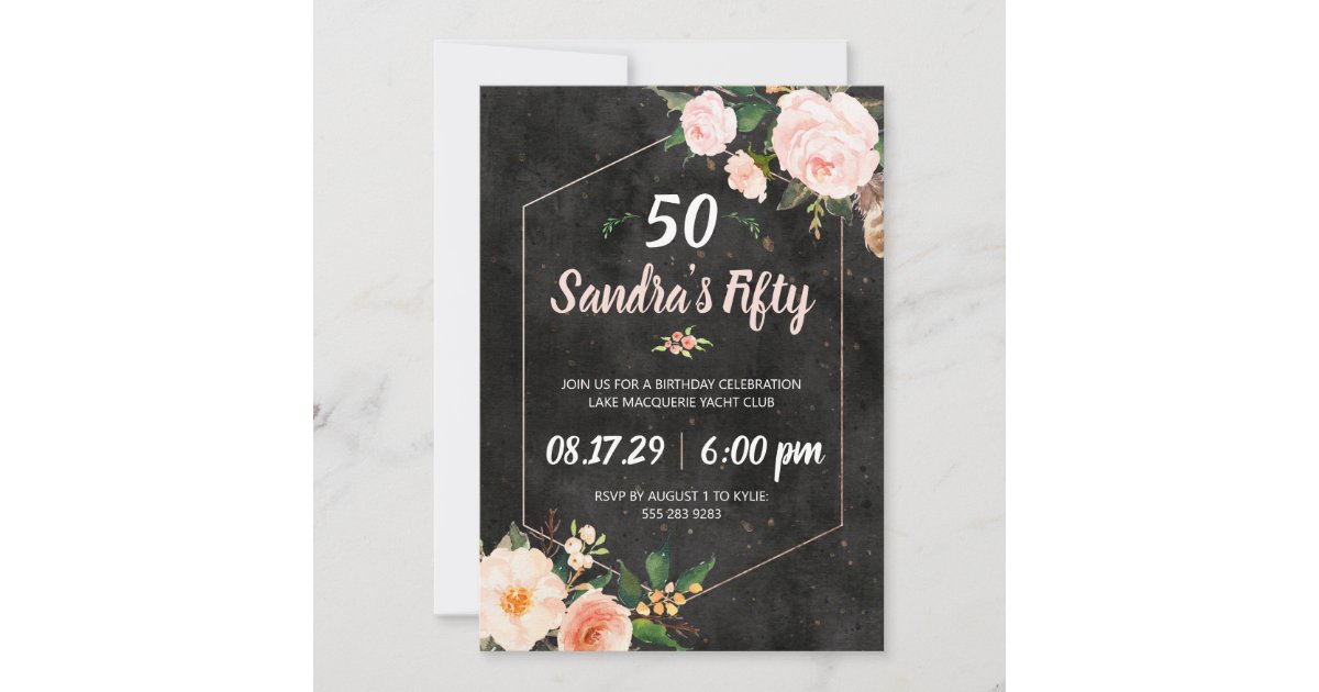 Invit Rose Women's Pink Floral Rose Invitation | Zazzle