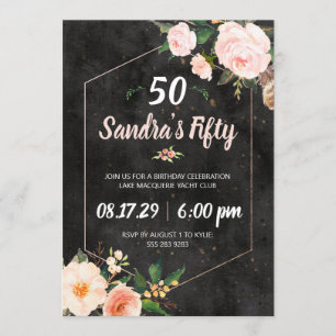Women's Pink Floral Rose Invitation