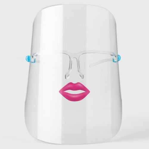 Womens Pink Glossy Lips _ Hot Face Shield